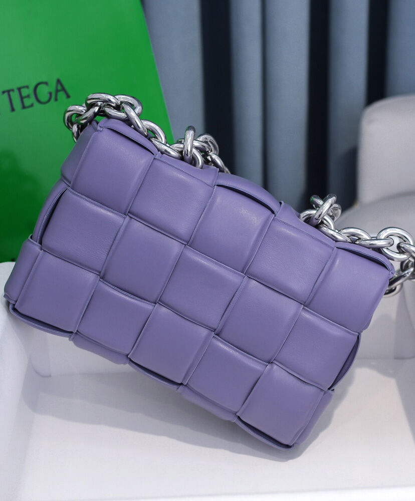 Bottega Veneta Chain Cassette Crossbody Bag Lambskin Purple